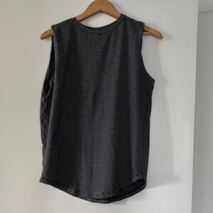 Black and White Striped Muscle Tee